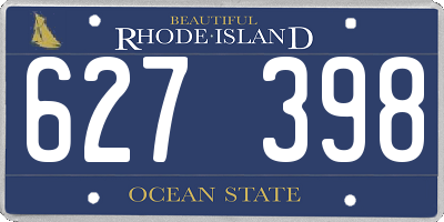 RI license plate 627398