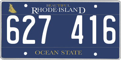 RI license plate 627416