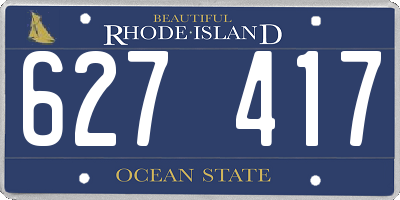 RI license plate 627417