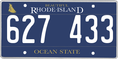 RI license plate 627433