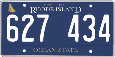 RI license plate 627434