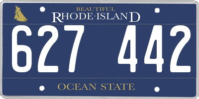 RI license plate 627442
