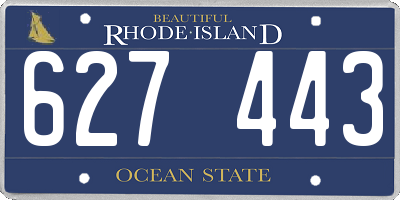 RI license plate 627443