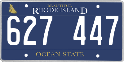RI license plate 627447