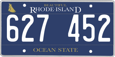 RI license plate 627452