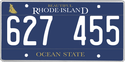 RI license plate 627455