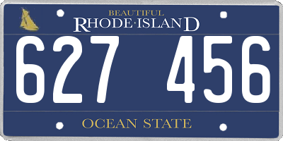 RI license plate 627456