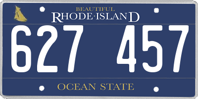 RI license plate 627457