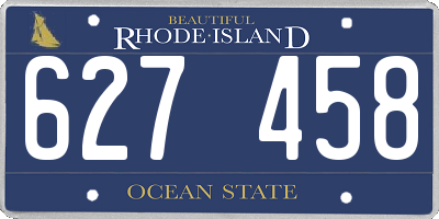 RI license plate 627458