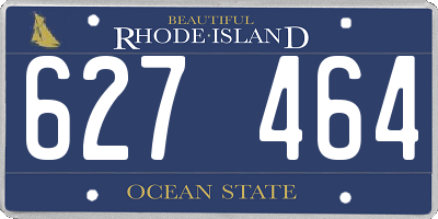 RI license plate 627464