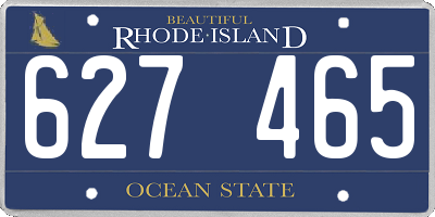 RI license plate 627465