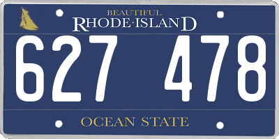 RI license plate 627478