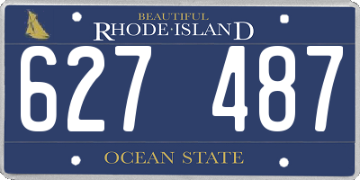 RI license plate 627487