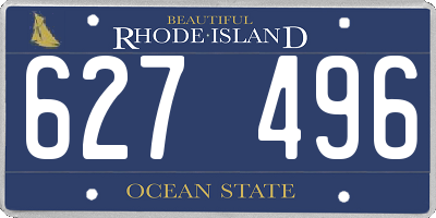 RI license plate 627496