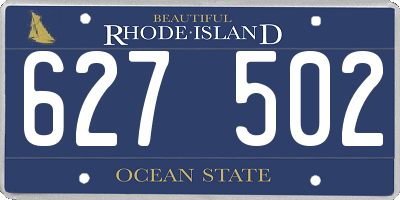 RI license plate 627502