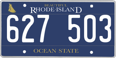 RI license plate 627503