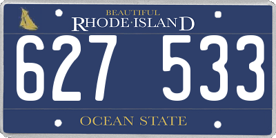 RI license plate 627533
