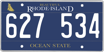RI license plate 627534