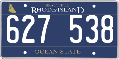 RI license plate 627538
