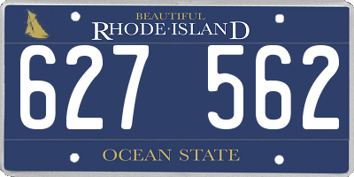 RI license plate 627562