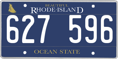 RI license plate 627596