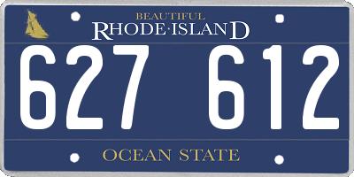 RI license plate 627612