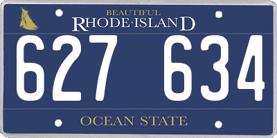 RI license plate 627634