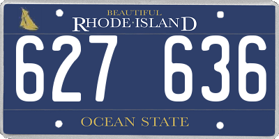 RI license plate 627636