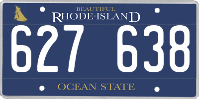 RI license plate 627638