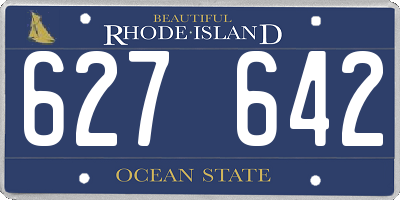 RI license plate 627642