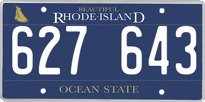 RI license plate 627643