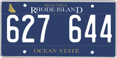 RI license plate 627644