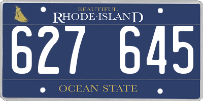 RI license plate 627645