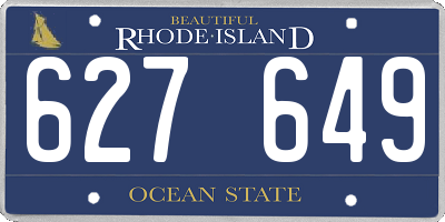 RI license plate 627649