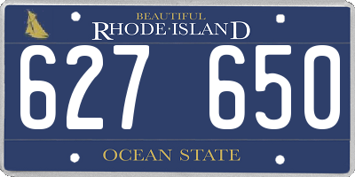 RI license plate 627650