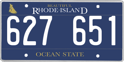 RI license plate 627651