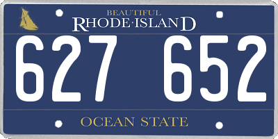 RI license plate 627652