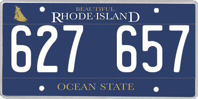 RI license plate 627657