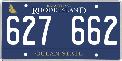 RI license plate 627662