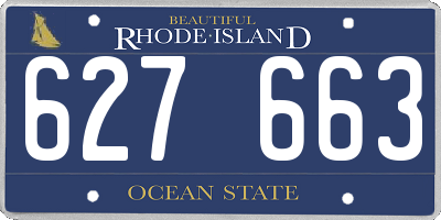 RI license plate 627663