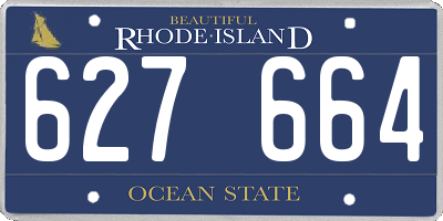 RI license plate 627664