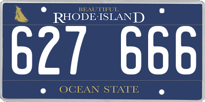 RI license plate 627666