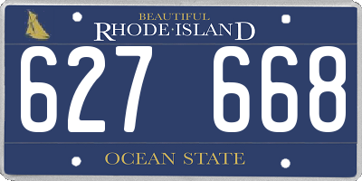 RI license plate 627668