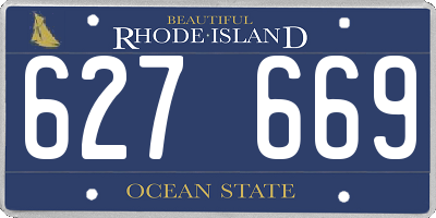 RI license plate 627669