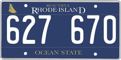 RI license plate 627670
