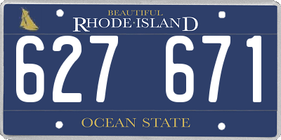 RI license plate 627671