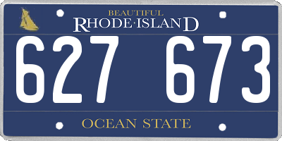 RI license plate 627673