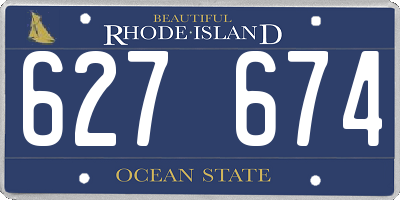 RI license plate 627674