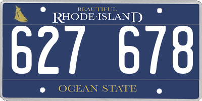 RI license plate 627678