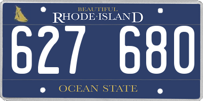 RI license plate 627680